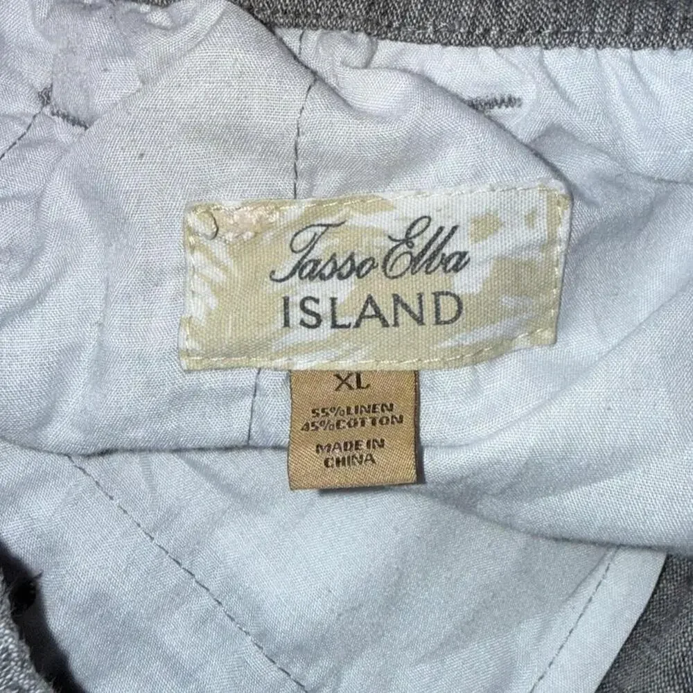 Tasso Elba Linen Blend Gray Summer Trousers Men’s XL Coastal Preppy Wedding